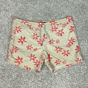 Vilebrequin Swim Trunks Mens 2XL Beige Starfish Mesh Lined Drawstring Beach
